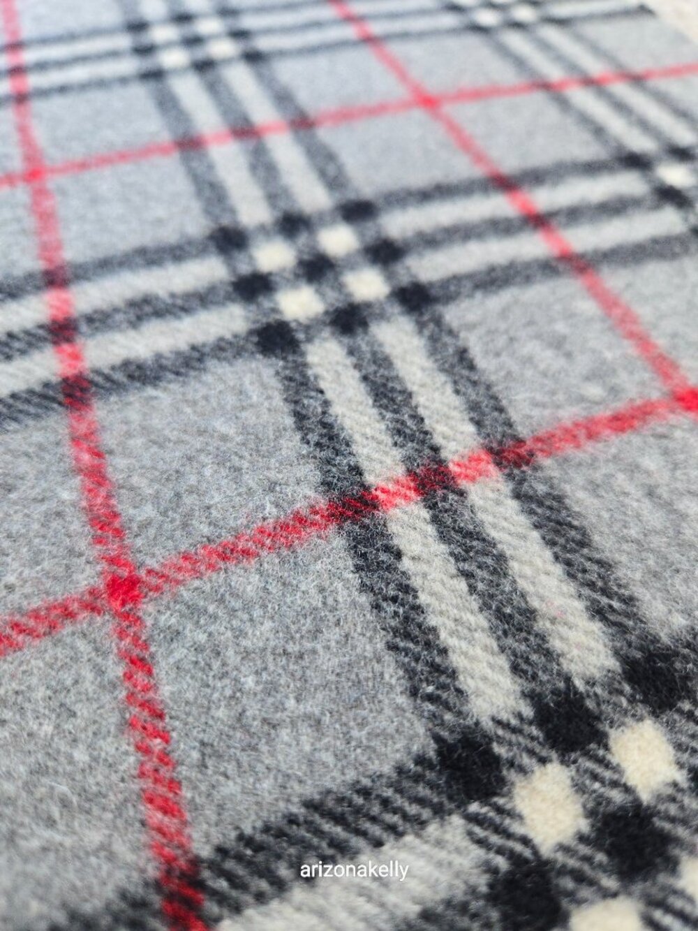 Vintage Burberry Lambswool Scarf Grey Plaid - Picture 12 of 16